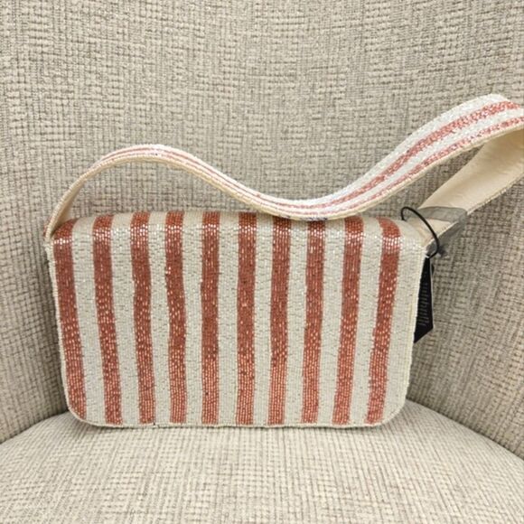 Viral Beaded Gold Starfish Striped Shoulder Bag - Picture 3 of 7